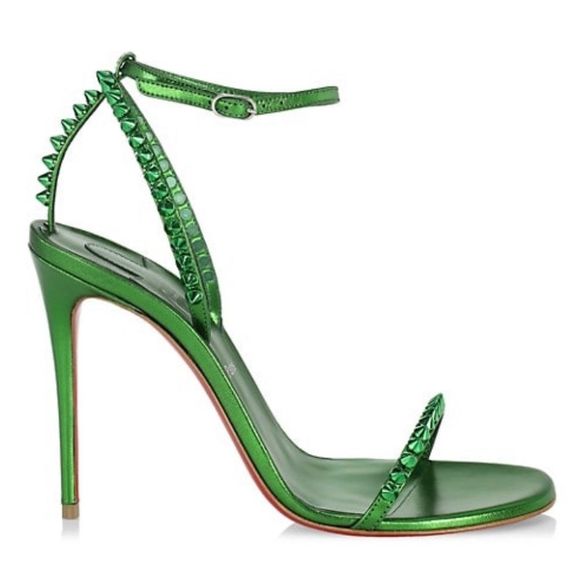 Christian Louboutin | Shoes | Christian Louboutin So Me Spike Metallic  Leather Sandals Size 38 | Poshmark